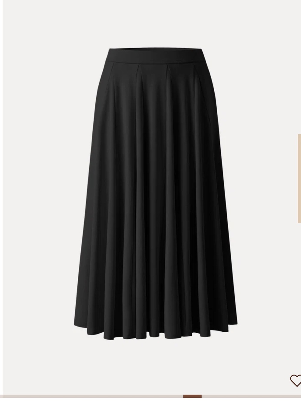OGL Black Pleated Midi Skirt with pockets